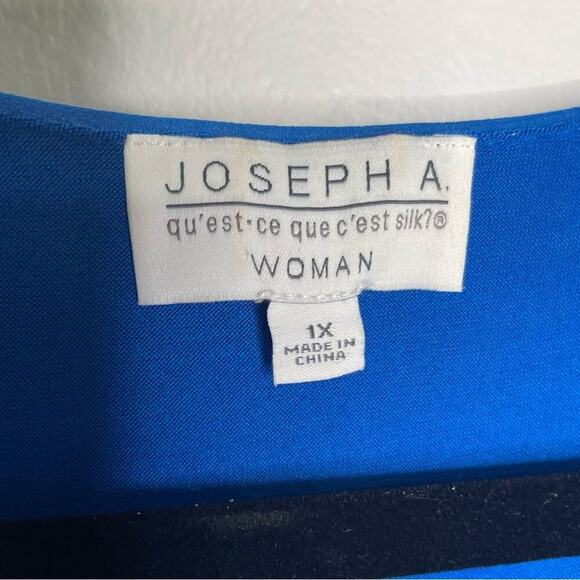 Y2K Joseph A  Blouse SZ 1X Cobalt  Blue Women's Drape 1980’s-90’s Boho - Picture 7 of 9